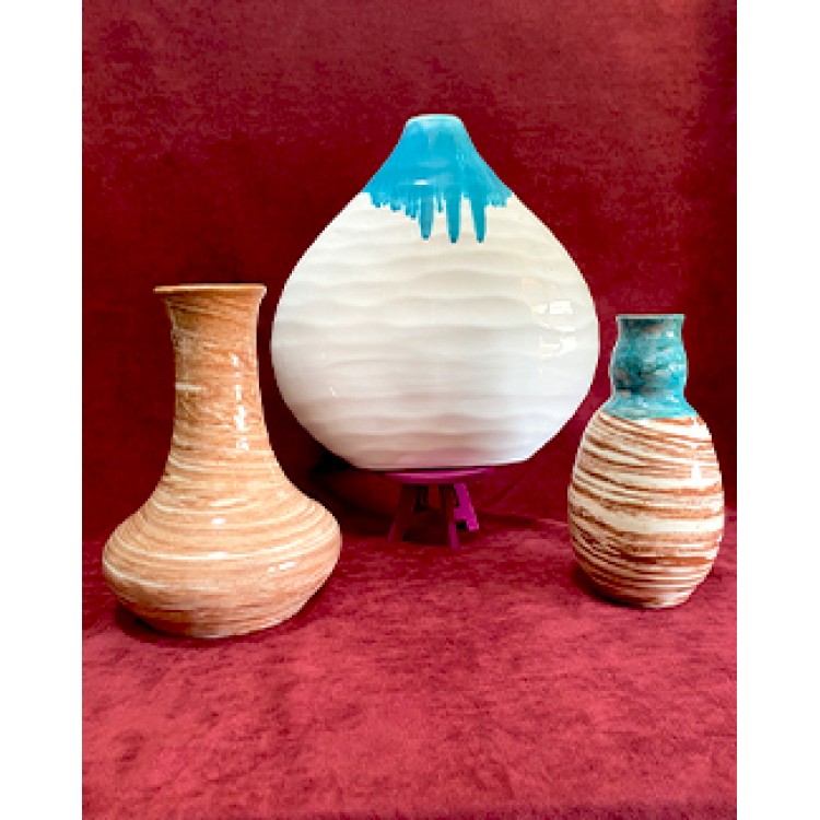 3 lü Seramik Vazo Lotu